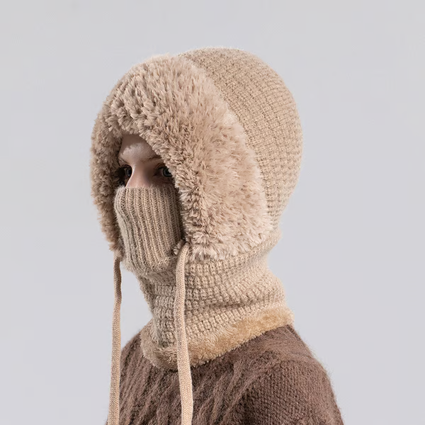 🔥🧣3-in-1 Knitted Hat For Women, Upgraded 3 in 1 Knit Hat with Scarf and Mask, Fall Winter Warm Knitted Ski Scarf and Mask Set❄️