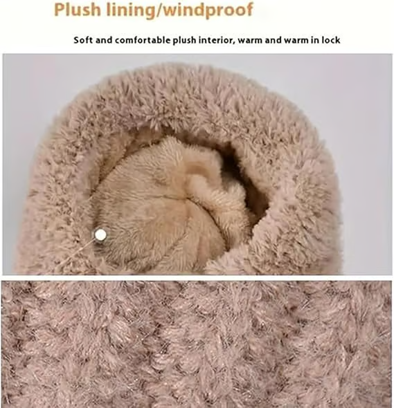 🔥🧣3-in-1 Knitted Hat For Women, Upgraded 3 in 1 Knit Hat with Scarf and Mask, Fall Winter Warm Knitted Ski Scarf and Mask Set❄️
