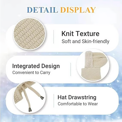 🔥🧣3-in-1 Knitted Hat For Women, Upgraded 3 in 1 Knit Hat with Scarf and Mask, Fall Winter Warm Knitted Ski Scarf and Mask Set❄️