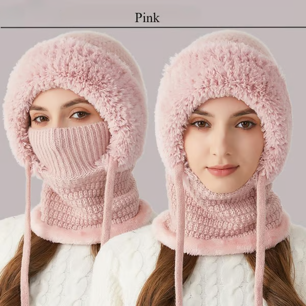 🔥🧣3-in-1 Knitted Hat For Women, Upgraded 3 in 1 Knit Hat with Scarf and Mask, Fall Winter Warm Knitted Ski Scarf and Mask Set❄️