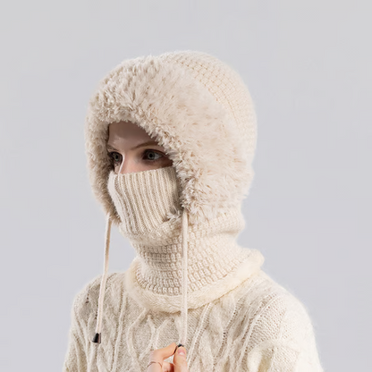 🔥🧣3-in-1 Knitted Hat For Women, Upgraded 3 in 1 Knit Hat with Scarf and Mask, Fall Winter Warm Knitted Ski Scarf and Mask Set❄️
