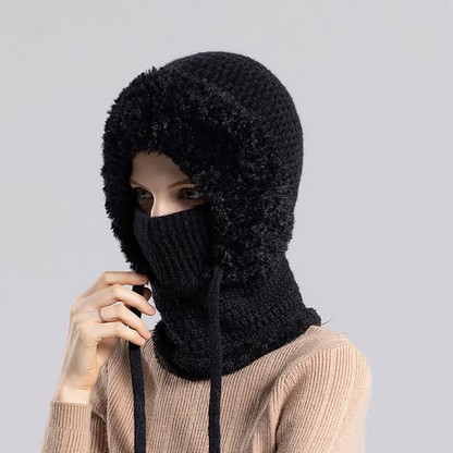 🔥🧣3-in-1 Knitted Hat For Women, Upgraded 3 in 1 Knit Hat with Scarf and Mask, Fall Winter Warm Knitted Ski Scarf and Mask Set❄️