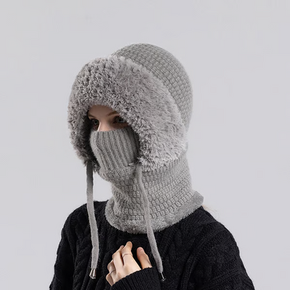 🔥🧣3-in-1 Knitted Hat For Women, Upgraded 3 in 1 Knit Hat with Scarf and Mask, Fall Winter Warm Knitted Ski Scarf and Mask Set❄️