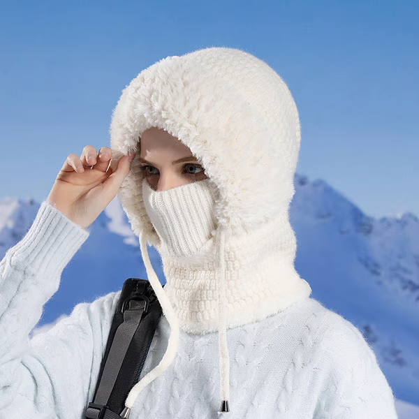 🔥🧣3-in-1 Knitted Hat For Women, Upgraded 3 in 1 Knit Hat with Scarf and Mask, Fall Winter Warm Knitted Ski Scarf and Mask Set❄️