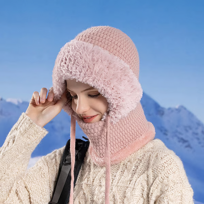 🔥🧣3-in-1 Knitted Hat For Women, Upgraded 3 in 1 Knit Hat with Scarf and Mask, Fall Winter Warm Knitted Ski Scarf and Mask Set❄️