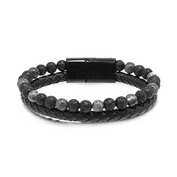 Natural Agate Stone Leather Beaded Bracelet(Limited time discount 🔥 last day)